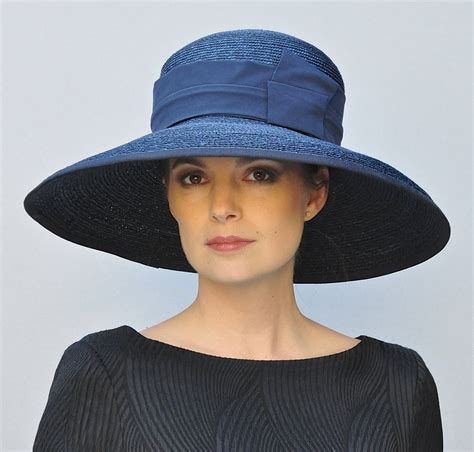 navy blue hat for wedding.